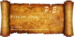 Pittler Erna névjegykártya